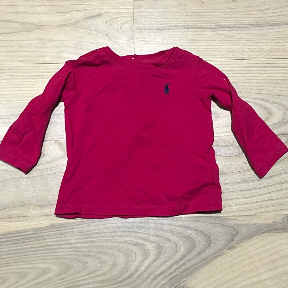 Ralph Lauren Baby Girl’s Dark Pink Long Sleeve T-Shirt